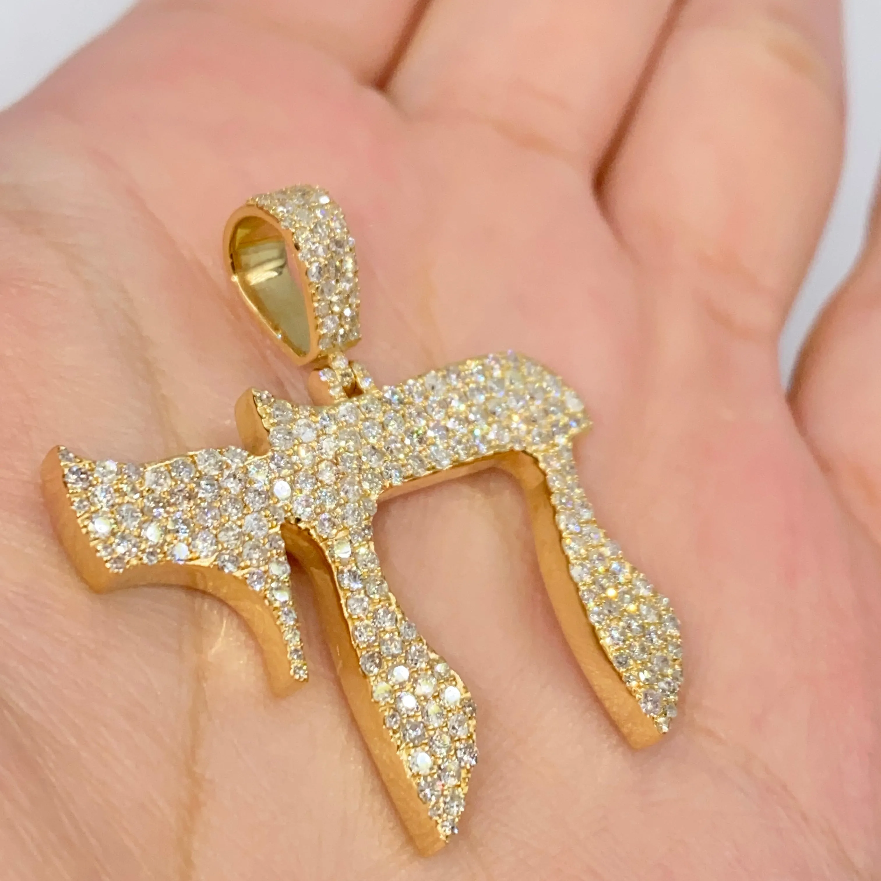 14K Chai Diamond Pendant