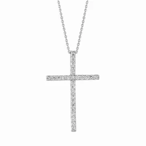 DIAMOND CROSS NECKLACE 14K GOLD (1.01 CTW)