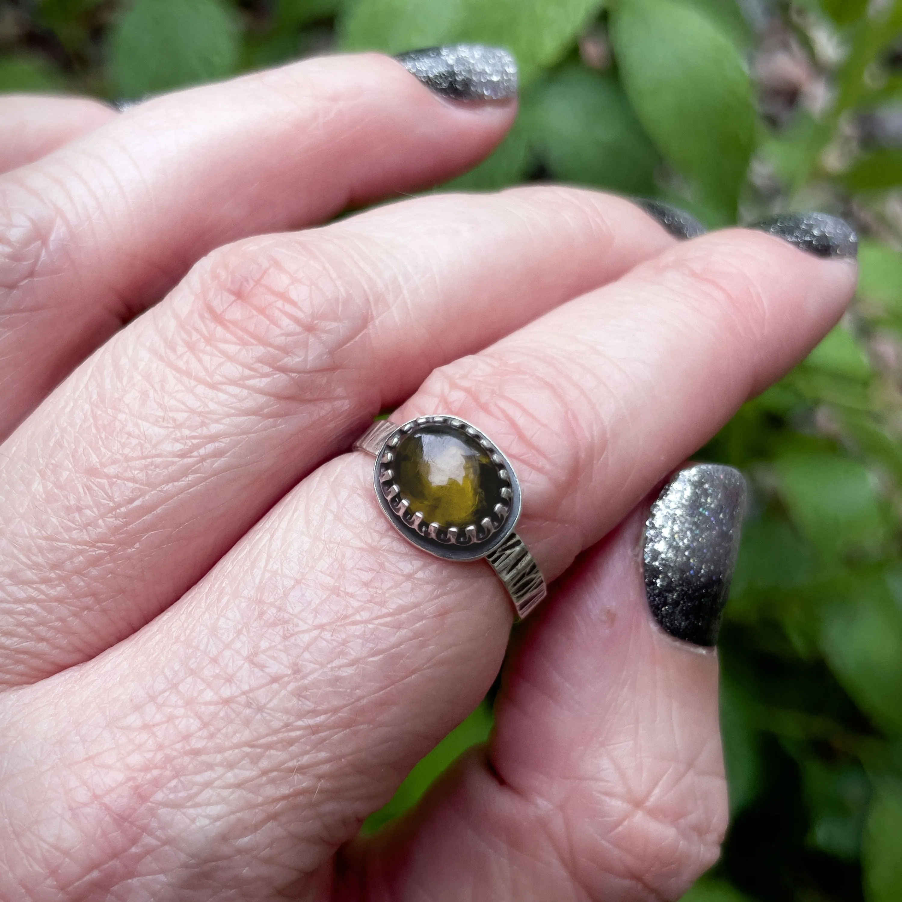 Root Beer Tourmaline Sterling Silver Ring - Size 7
