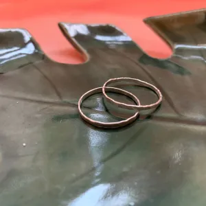 Silver Hammered Stacking Ring